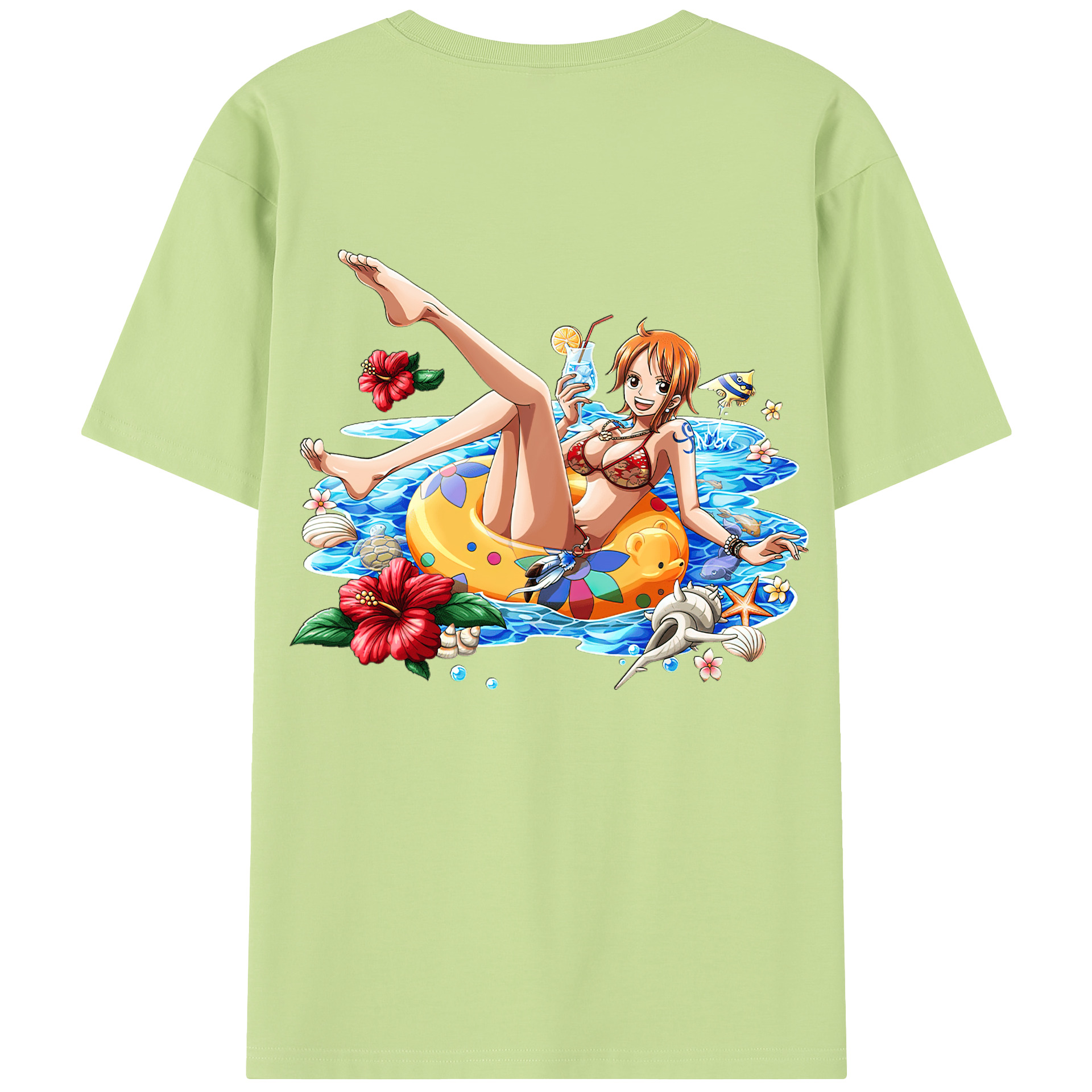 ワンピース ナミ ONE PIECE Nami 綿100％半袖Tシャツ（背面プリント）